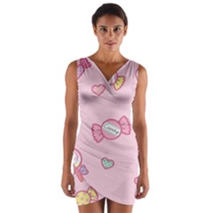 Cute Candy Wrap Front Bodycon Dress