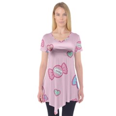 Cute Candy Short Sleeve Tunic  by Brittlevirginclothing