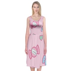 Cute Candy Midi Sleeveless Dress