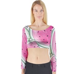 Cute Watermelon Long Sleeve Crop Top by Brittlevirginclothing