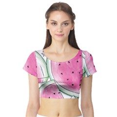 Cute Watermelon Short Sleeve Crop Top (tight Fit) by Brittlevirginclothing