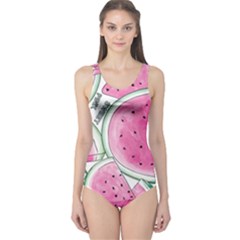 Cute Watermelon One Piece Swimsuit by Brittlevirginclothing