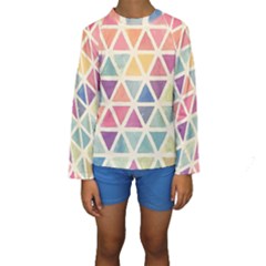 Colorful Triangle Kids  Long Sleeve Swimwear