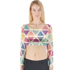 Colorful Triangle Long Sleeve Crop Top