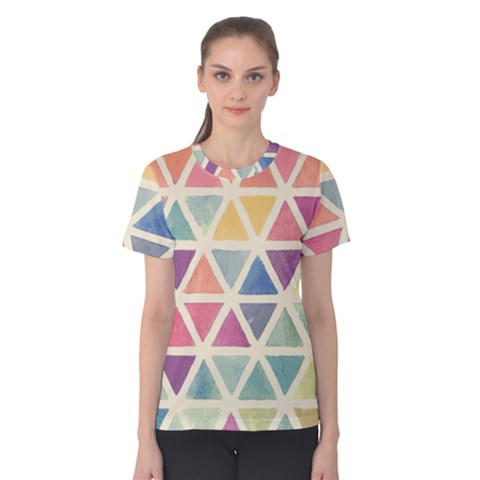 Colorful Triangle Women s Cotton Tee by Brittlevirginclothing