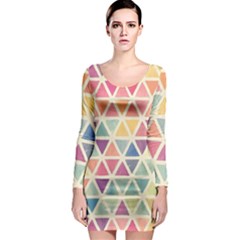 Colorful Triangle Long Sleeve Bodycon Dress