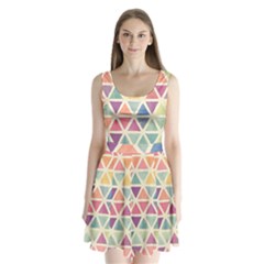 Colorful Triangle Split Back Mini Dress  by Brittlevirginclothing