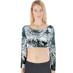 Black And White  Long Sleeve Crop Top by Brittlevirginclothing