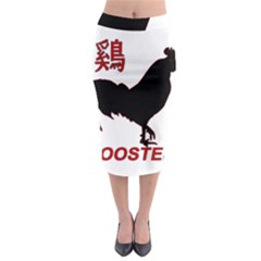 Year Of The Rooster - Chinese New Year Midi Pencil Skirt