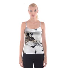 Birds Crows Black Ravens Wing Spaghetti Strap Top by Amaryn4rt