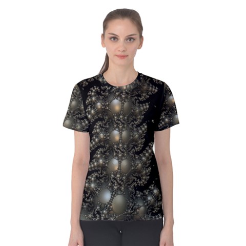 Fractal Math Geometry Backdrop Women s Cotton Tee by Amaryn4rt