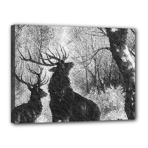 Stag Deer Forest Winter Christmas Canvas 16  X 12  by Amaryn4rt