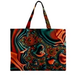 Painted Fractal Zipper Mini Tote Bag by Fractalworld