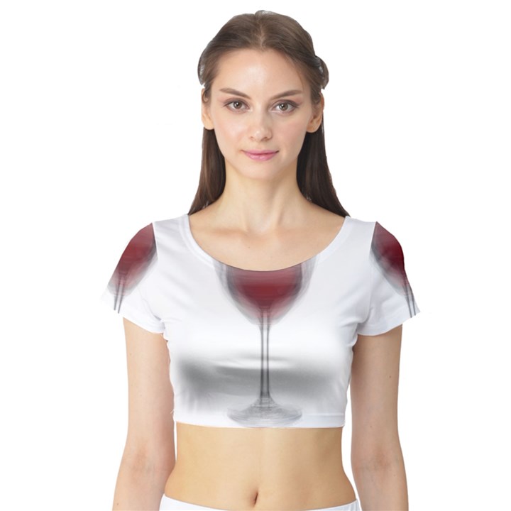 Wine Glass Steve Socha Short Sleeve Crop Top (Tight Fit)