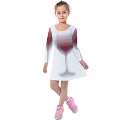 Wine Glass Steve Socha Kids  Long Sleeve Velvet Dress by WineGlassOverlay