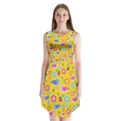 Spring Pattern - Yellow Sleeveless Chiffon Dress   by Valentinaart