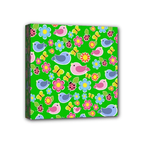 Spring Pattern - Green Mini Canvas 4  X 4  by Valentinaart