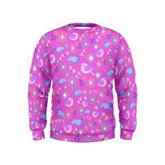 Spring Pattern - Pink Kids  Sweatshirt by Valentinaart