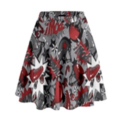 Roller Derby Slam High Waist Skirt by electrogiraffe