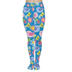 Spring Pattern - Blue Women s Tights