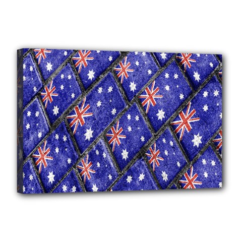 Australian Flag Urban Grunge Pattern Canvas 18  X 12  by dflcprints