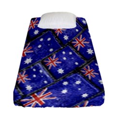 Australian Flag Urban Grunge Pattern Fitted Sheet (single Size) by dflcprints