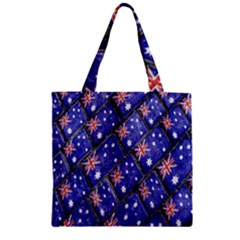 Australian Flag Urban Grunge Pattern Zipper Grocery Tote Bag by dflcprints