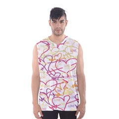 Love Heart Valentine Rainbow Color Purple Pink Yellow Green Men s Basketball Tank Top