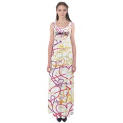 Love Heart Valentine Rainbow Color Purple Pink Yellow Green Empire Waist Maxi Dress