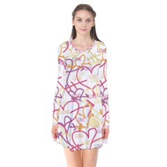 Love Heart Valentine Rainbow Color Purple Pink Yellow Green Flare Dress