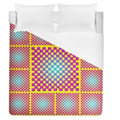 Rotational Plaid Purple Blue Yellow Duvet Cover (Queen Size)