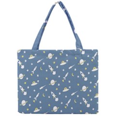 Space Saturn Star Moon Rocket Planet Meteor Mini Tote Bag