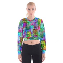 Rainbow Floral Doodle Women s Cropped Sweatshirt by KirstenStar