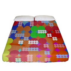 Abstract Polka Dot Pattern Fitted Sheet (queen Size) by Nexatart