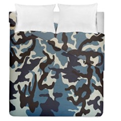 Blue Water Camouflage Duvet Cover Double Side (queen Size) by Nexatart