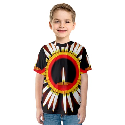 Candle Ring Flower Blossom Bloom Kids  Sport Mesh Tee by Nexatart