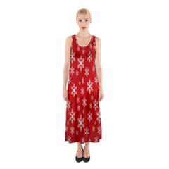 Christmas Snow Flake Pattern Sleeveless Maxi Dress by Nexatart