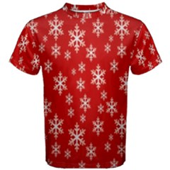 Christmas Snow Flake Pattern Men s Cotton Tee by Nexatart