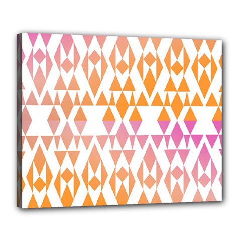 Geometric Abstract Orange Purple Pattern Canvas 20  X 16  by Nexatart