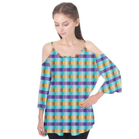 Pattern Grid Squares Texture Flutter Tees by Nexatart