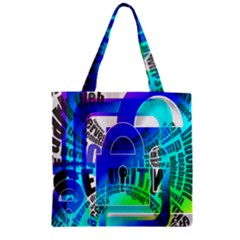 Security Castle Sure Padlock Zipper Grocery Tote Bag by Nexatart