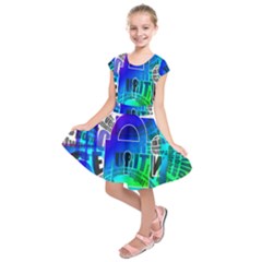 Security Castle Sure Padlock Kids  Short Sleeve Dress by Nexatart