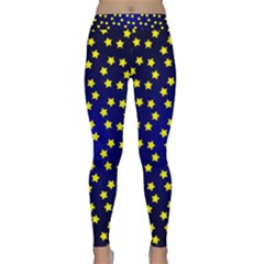 Star Christmas Yellow Classic Yoga Leggings by Nexatart