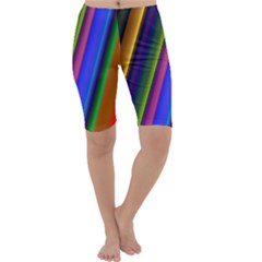 Strip Colorful Pipes Books Color Cropped Leggings  by Nexatart