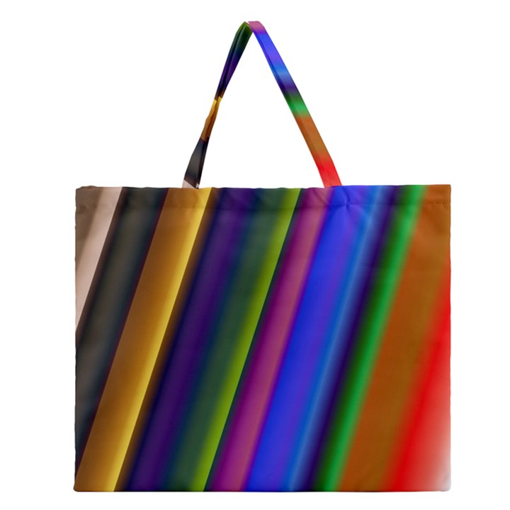 Strip Colorful Pipes Books Color Zipper Large Tote Bag