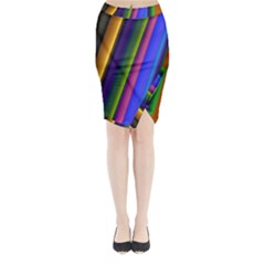 Strip Colorful Pipes Books Color Midi Wrap Pencil Skirt by Nexatart