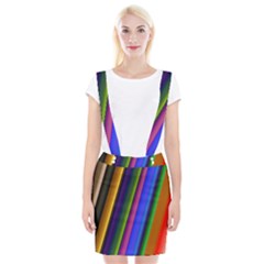 Strip Colorful Pipes Books Color Suspender Skirt by Nexatart