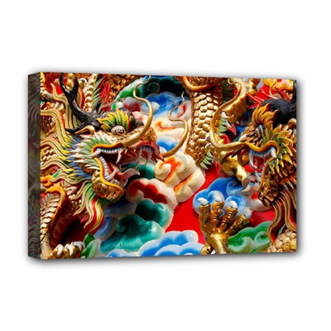 Thailand Bangkok Temple Roof Asia Deluxe Canvas 18  X 12   by Nexatart