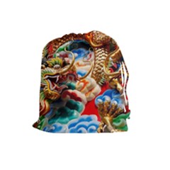 Thailand Bangkok Temple Roof Asia Drawstring Pouches (large)  by Nexatart