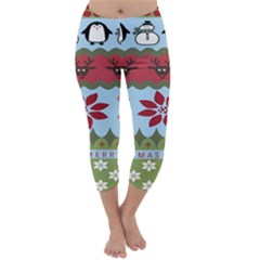 Ugly Christmas Xmas Capri Winter Leggings 